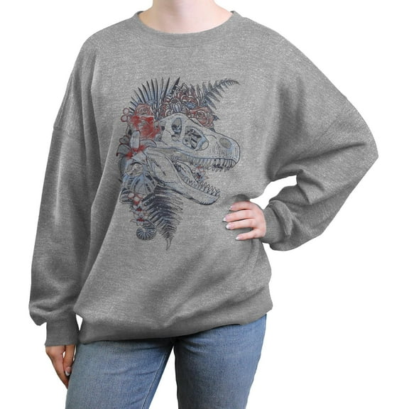 Juniors Jurassic World Flower Dinosaur Sweatshirt