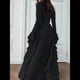 thumbnail image 5 of Vestidos Ajustados para Mujer, Elegantes Vestidos Largos de Cóctel con Mangas Acampanadas y Dobladillo con Volantes. Negro XL, 5 of 9