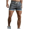 thumbnail image 4 of Mens Shorts Mens Casual Solid Color Casual Drawstring Pockets Elastic Sports Shorts, 4 of 7