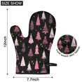 thumbnail image 6 of Cute Oven Mitts,Black and Pink Christmas Tree Pattern Oven Mitt 2-Pack Set,Kitchen Gloves for Oven,Heat Resistant Oven Mitts 7.7"x12", 6 of 7