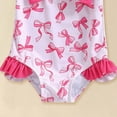 thumbnail image 5 of TOWED22 Girls' One Piece Cute Print Swimwear Cut Out Spaghetti Straps Swimsuit Floral Beach Bathing Suit for Girls Toddler Kids Pink,12-18 M, 5 of 6