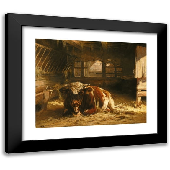 William Henry Howe 14x12 Black Modern Framed Museum Art Print Titled - My Day at Home (1906)