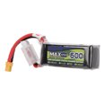 thumbnail image 3 of Batería de polímero de litio de alta potencia 3S, 11,1 V, 600 mAh, con conector XT30 para aviones y drones RC, clasificación 75 C, 3 of 8