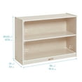 thumbnail image 2 of ECR4Kids 2-Shelf Mobile Single-Sided Storage Cabinet, Classroom Furniture, White Wash, 2 of 9