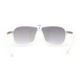 thumbnail image 2 of Luxury Mens Oversized Plastic Racer Mobster Fashion Sunglasses White Blue Mirror, 2 of 4