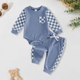 thumbnail image 2 of CAUYDY Baby Girl Clothes Set Preemie Girls Long Sleeved Bodysuit Infant Fall Winter Romper Newborn Going Home Outfit 0 3 6 9 12 18 24 Months Sizes 3-6 Months,Blue, 2 of 7