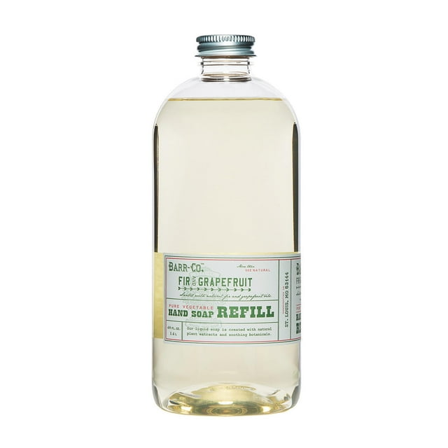 BARR-CO. Soap Shop Recambio de jabón de manos de ámbar y naranja sanguina, mezcla de aceites esenciales de naranja y ámbar, jabón líquido natural para baño y cocina, fórmula vegana, 16 fl oz