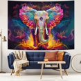 thumbnail image 2 of Tapiz con diseño de elefante psicodélico para colgar en la pared, 150 cm x 130 cm, 2 of 3
