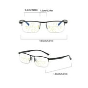 Progressive Multifocus Reading Glasses, Progressive Glasses for Men, Blue Light Blocking Computer Readers, Black, 5.31x5.31