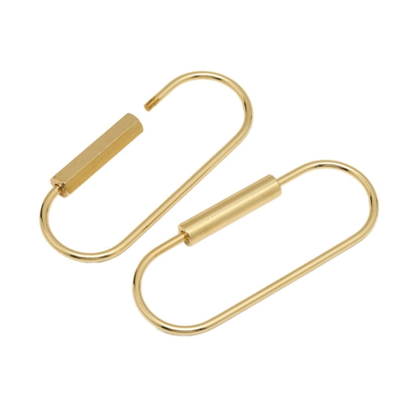 10Pcs Unique Oval Shaped Keychain Gold Key Rings For Keys Or Bag Decoration