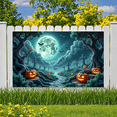 thumbnail image 6 of Spooky Design Halloween Banner Full Moon Graveyard Jack-o'-Lantern Atmospheric Scene for Halloween Party Outdoor Indoor Decoration, 6 of 9