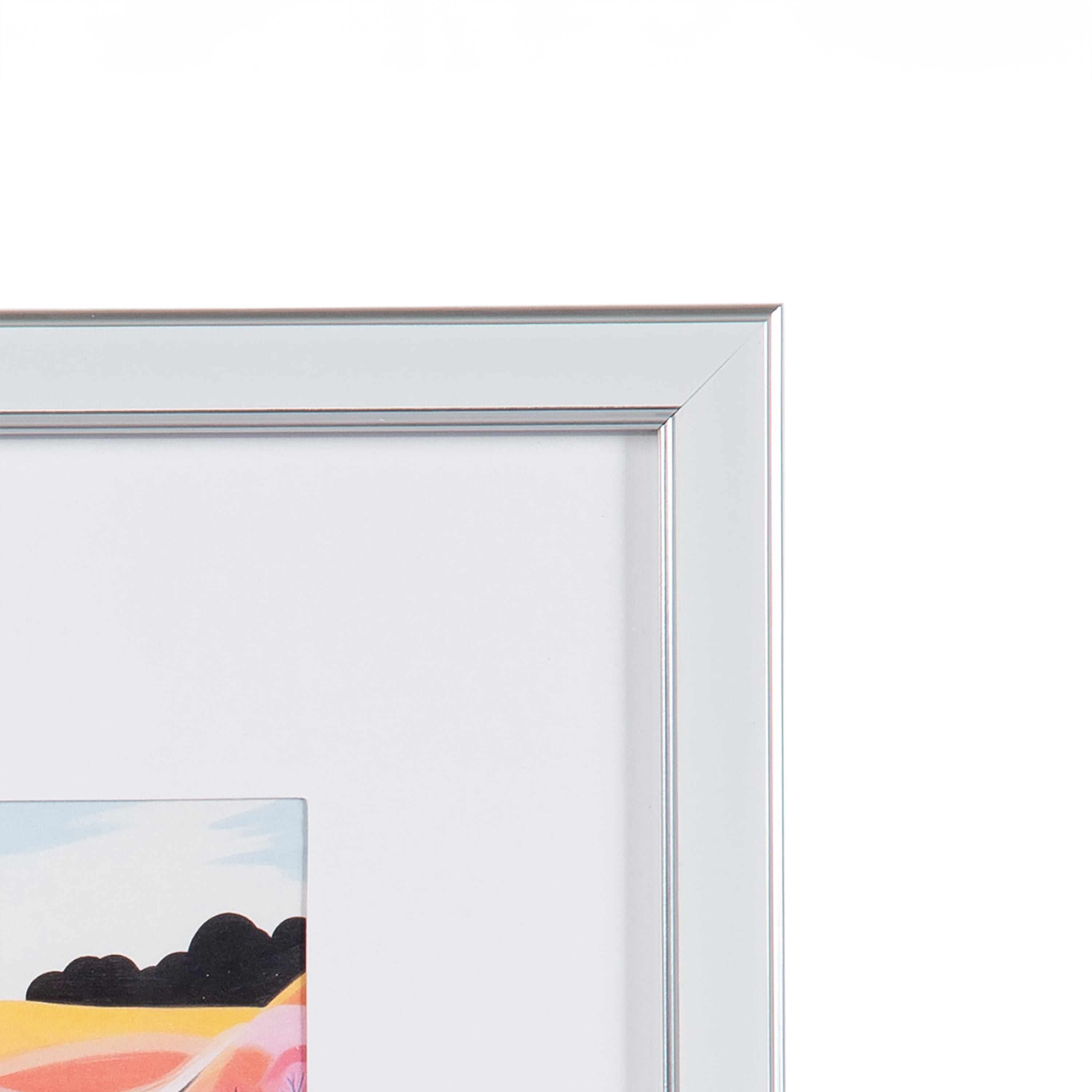 DesignOvation 8x10 Matted for 4x6 White/Silver Decorative Tabletop Picture Frame
