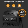 thumbnail image 6 of 42GAL Dual Chambers Composter, Rotating Compost Tumbler Bin with Sliding Doors, Metal Stand, Black Resin Heavy-Duty Composting Tumbler, 36’’H, 6 of 10