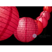 Fantado 12" Valentine's Day Red and Pink Mix Paper Lantern String Light COMBO Kit (21 FT, EXPANDABLE, White) by PaperLanternStore