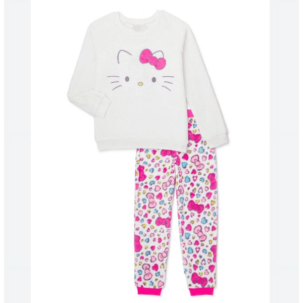 Personalizar Hallokitty pantalones de pijama para niñas y conjuntos de camisas para dormir PJ Top conjunto de ropa de dormir de poliéster para niñas pijamas para niños a granel