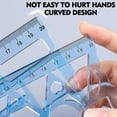thumbnail image 4 of Multifunctional Geometric Ruler Set for Drawing & Measuring - 7.59inX4.52in Thickened Plastic Protractor Kit with Curved Edges, Elementary Sch00I Stvdent Measuring & Art Tool, 4 of 5