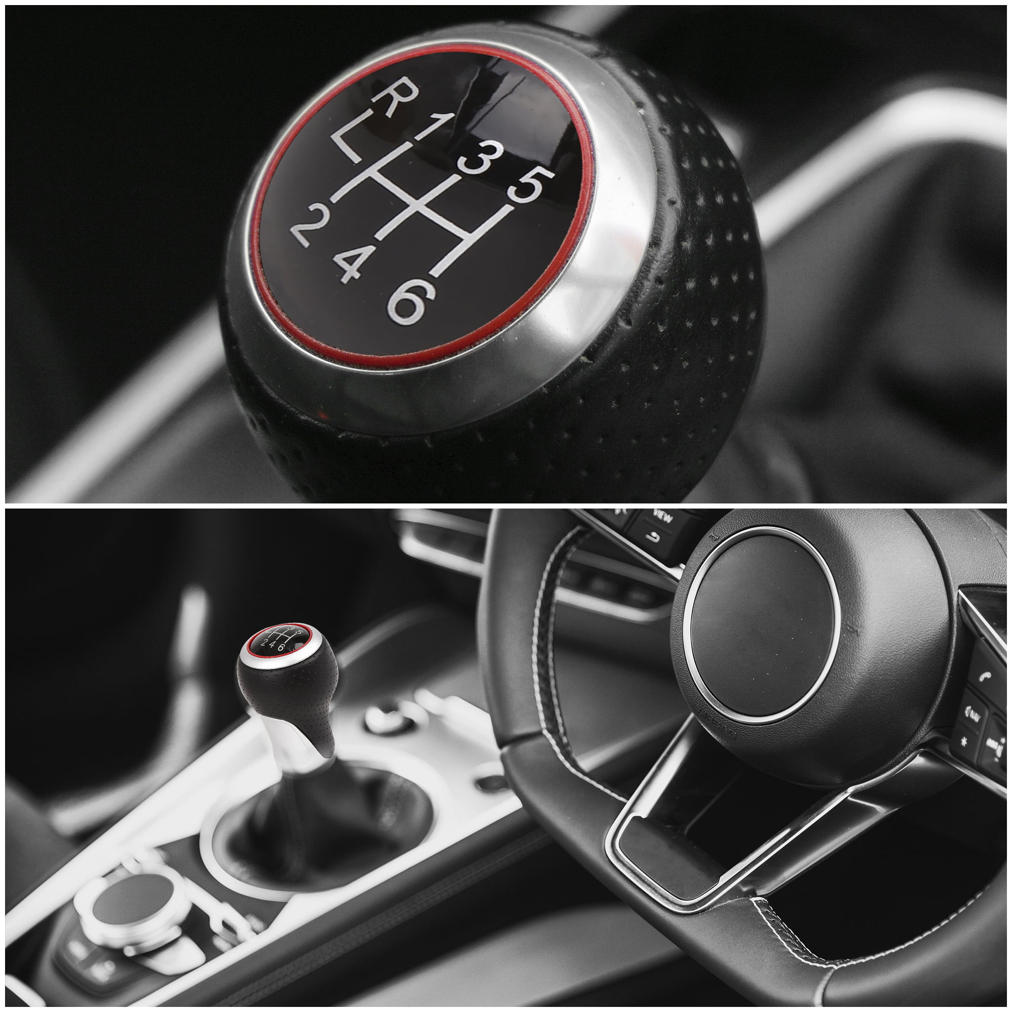 Gear Shift Knob Stick Eco Cuir schéma Noir A4 A3 A6 A3 Levier Manuel Pour Audi 