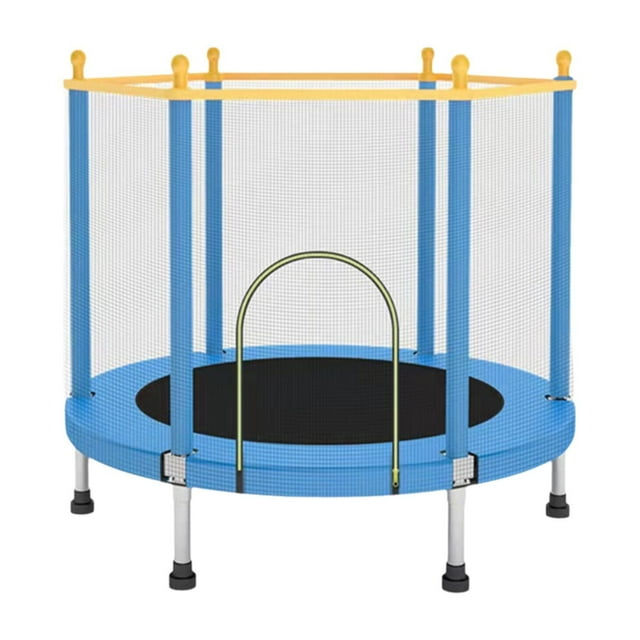Trampolín para niños Trampolín para niños de 55,12 pulgadas Trampolín pequeño portátil y silencioso Cama de salto para entrenamiento Gimnasio en el azul