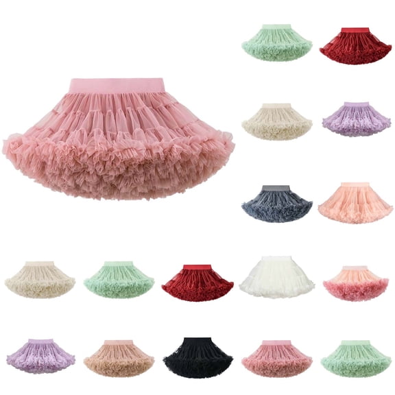 ZQUUVOU Women's Tutu Mini Skirt Layered High Waist Puffy Tulle Skirt Chiffon Petticoat Party Celebration Underskirt Khaki