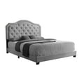 thumbnail image 2 of Helen Queen Size Platform Bed in Grey Velvet (No Box Spring Required), 2 of 4