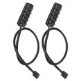 thumbnail image 2 of 2pcs PWM Fan Hub Splitter 4 Pin Black 1 to 5 Way Self Adhesive Fan Extension Splitter for 3 Pin 4 Pin Connectors, 2 of 5