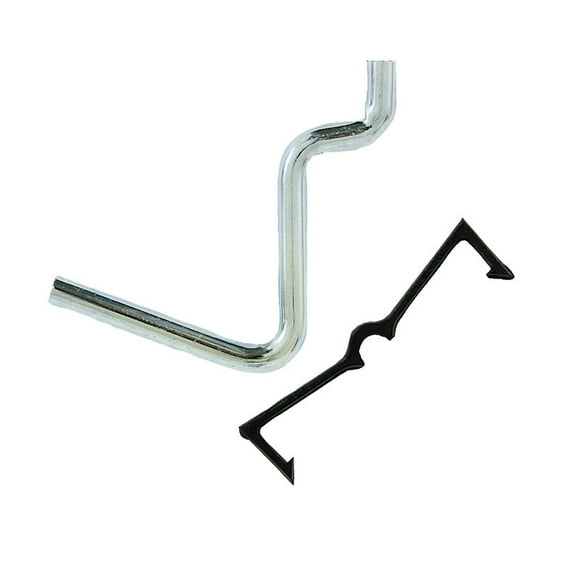 Ganchos Crawford de acero galvanizado negro y plateado, 3,8 cm, paquete de 6