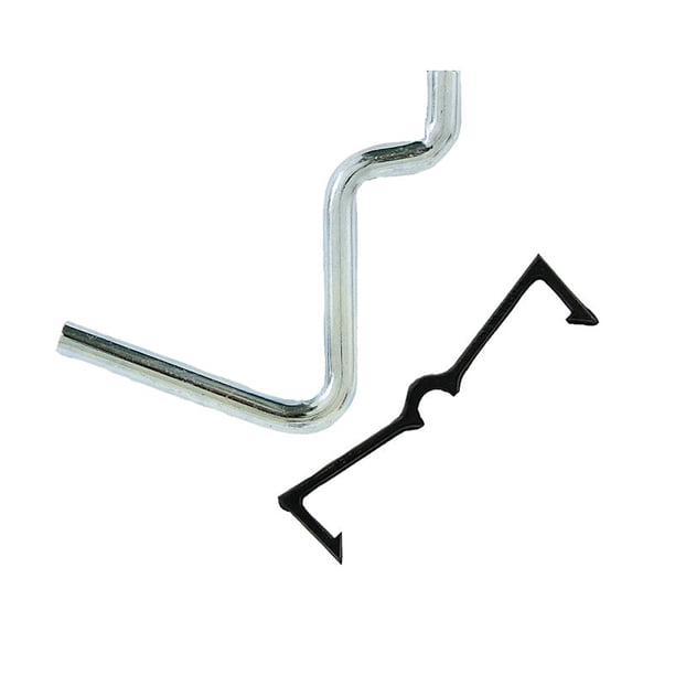 Ganchos Crawford de acero galvanizado negro y plateado, 3,8 cm, paquete de 6