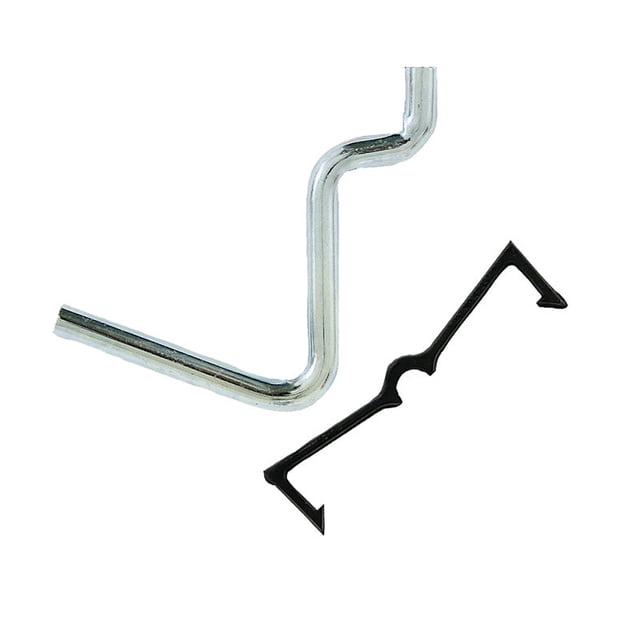 Ganchos Crawford de acero galvanizado negro y plateado, 3,8 cm, paquete de 6