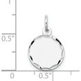 thumbnail image 4 of 14K White Gold Etched .011 Gauge Engraveable Round Disc Charm (20 X 13) Made In United States xwm616/11, 4 of 6