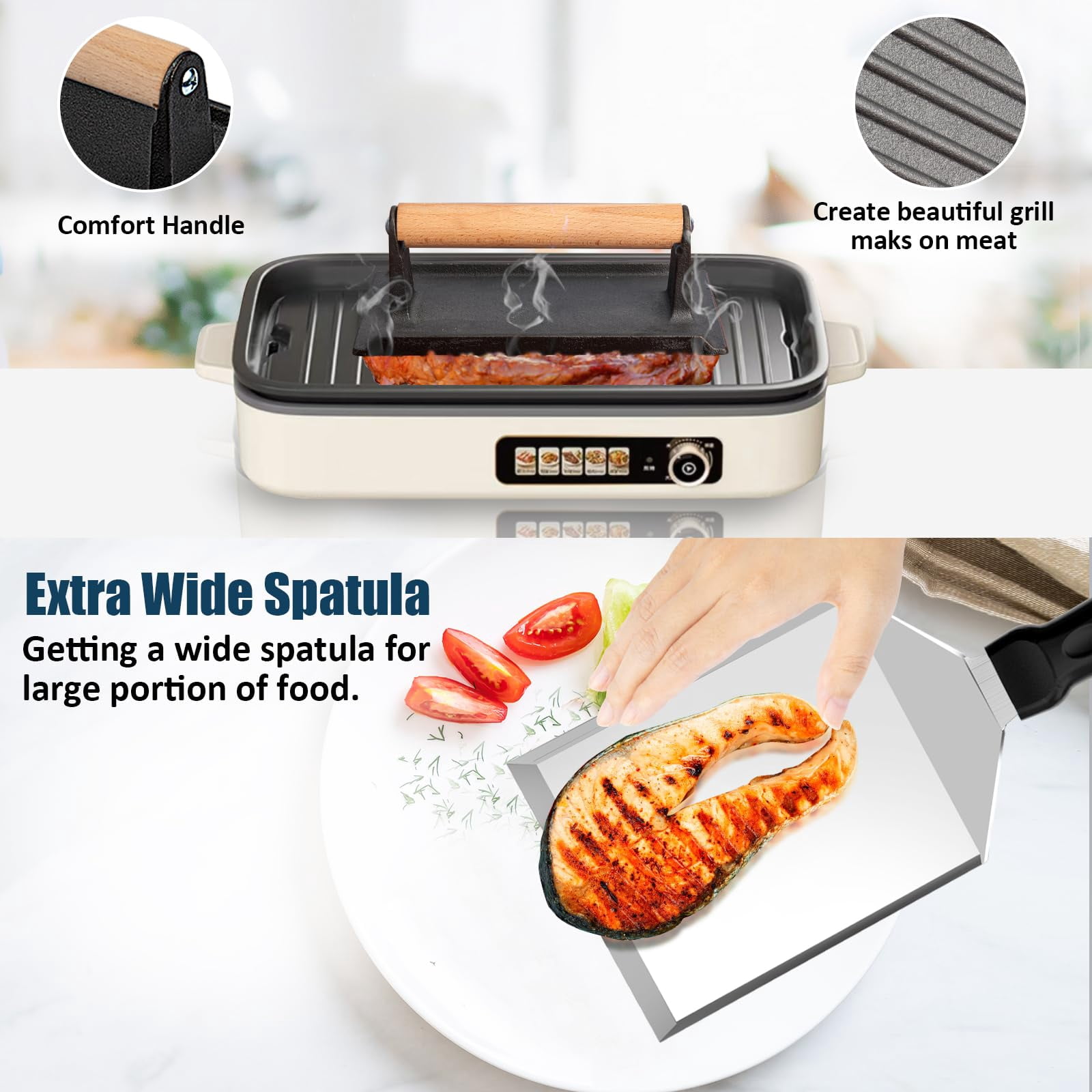 Griddle Accessories Kit  18pcs Grill Spatula Set For Blackstone And Camp Chef Flat Top With Enlarged Spatulas Basting Cover Scraper Outdoor Bbq