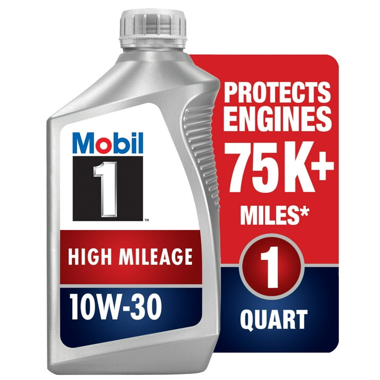 Mobil 1 Fuel Economy 10W-30 1リットル4缶セット Mobil 1 High Mileage Full Synthetic Motor Oil 10W-30, 1