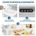 thumbnail image 5 of Electactic Countertop Ice Maker Self-Cleaning Portable Ice Maker Machine with Handle 9 Bullet-Shaped Ice Cubes Ready in 6 Mins 26Lbs/24H with Ice Scoop and Basket for Home Kitchen Party (White), 5 of 9