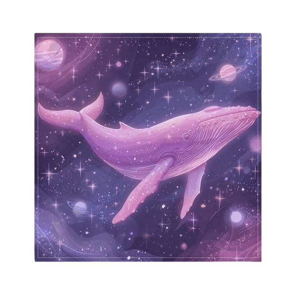 1 Pack 20'' x20" Satin Table Napkins Dinner Napkins for wedding Party Decoration events Whale in Space