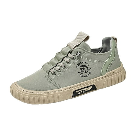 WNVMWI Mens Shoes Green Sneakers Formal Shoes for Men Men s Leisure Casual Shoes Breathable Ice Cloth Shoes Comfortable Walking Running Shoes Fashion Slip On Sneakers Size 47