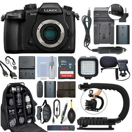 Panasonic Lumix DMC-GH5 20.3 MP 4K Digital Camera Body + 64GB Pro Video Kit