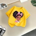 thumbnail image 5 of Girls' Short Sleeve Cartoon Painted Graphic T-Shirt, Everyday Casual Wear, Soft & Comfortable Fit Tops Yellow,3-4 Years, 5 of 5