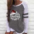 thumbnail image 1 of Hauts de Noël en Solde Blouse Décontractée Tendance à Manches Longues Col Rond Froncée Gris TG, 1 of 1