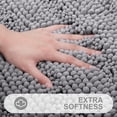 thumbnail image 3 of Alfombra de baño Grandaily Chenille a rayas, 60 x 40 cm, color gris absorbente, 3 of 7
