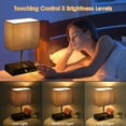 thumbnail image 4 of Amdohai Tomshine Touching Control Table Lamp with 2 USB Ports and One-outlet 3-Way Dimmable Bedside Nightstand Light for Bedrooms Office (Bulb Included), 4 of 8