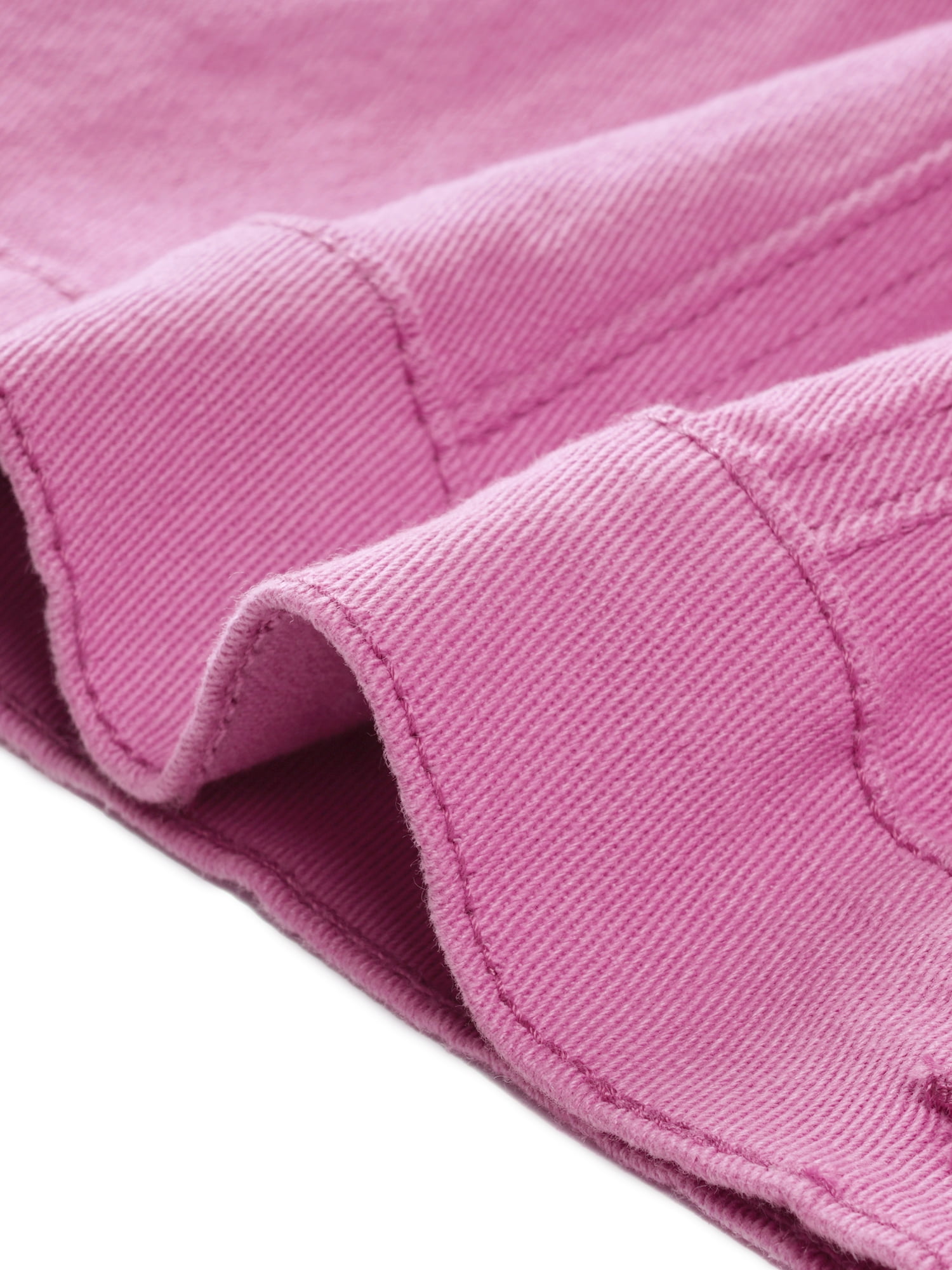 DARING DIVA Women's Plus Button Closed Cropped Denim Jacket 3X Dark Pink
