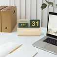 thumbnail image 6 of Wooden Block Perpetual Calendar for Desk, Daily Desktop Standing Flip Calendar with Large Display, Modern Farmhouse Aesthetic Desk Accessory for Home Office Decor, Reusable Yearly, Wood Grain, 6 of 14