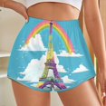 thumbnail image 3 of Women's Originals Shorts, Jersey Sports Shorts, Gym Shorts For Women, Pride Paris Rainbow, L, Plus Size Available, 3 of 5