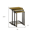 thumbnail image 2 of HomeRoots 493258 23.5 x 18 x 12 in. Black & Brown Solid Wood Rectangular End Table, 2 of 5