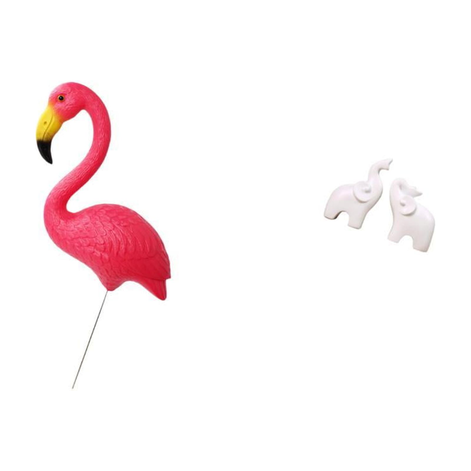 simhoa Flamingo and Elephant Garden Sculpture Set for Enchanting Home Decor and Outdoor Fairy Yard Art Ornament Holiday Display