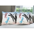 thumbnail image 6 of Ambesonne Dragonfly Throw Pillow Cover 4 Pack, Exotic Animal Wing, 20", Black Blue Pale Pink, 6 of 7