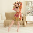 thumbnail image 3 of FORMRS Kids Bathrobe Unisex Hooded Robe Toddler Pajamas Sleepwear, Size 4-6T, Orange Abstract Floral, 3 of 7