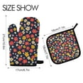 thumbnail image 2 of Yayeee Oven Mitts and Pot Holder Set of 4 Heat Resistant Kitchen Gloves Baking Hot Pad, Small Colorful Flower, 2 of 5