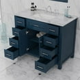 thumbnail image 5 of Alya Bath Norwalk 42" Solid Wood Vanity with Carrera Marble Top in Blue, 5 of 6