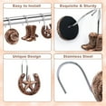 thumbnail image 4 of WuPing 12 Pcs Shower Curtain Hooks, Western Cowboy-Style Shower Curtain Hook Ring, Brown, 4 of 7