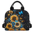 thumbnail image 2 of HUIACONG Lunch Bag with Sunflower Butterfly Pattern, Insulated Lunch Tote with Aluminum Film Material, Dirt Proof Front Pocket for Camping and Outdoor Trips, 2 of 10